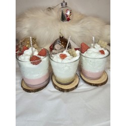 VELAS DE POSTRE:  Nata con fresas