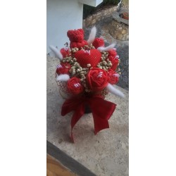 Ramo rojo caja redonda