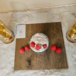 VELAS DE POSTRE:  Nata con fresas